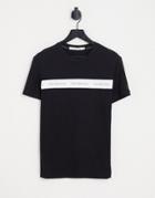 Calvin Klein Jeans Institutional Taping Slim Fit T-shirt In Black