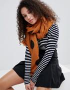 Pieces Oversized Polka Dot Scarf - Copper