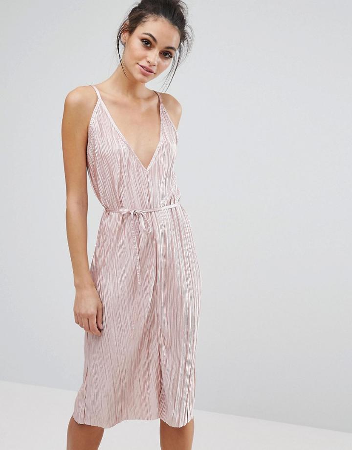 Love & Other Things Glitter Lurex Culotte Jumpsuit - Pink