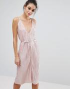Love & Other Things Glitter Lurex Culotte Jumpsuit - Pink