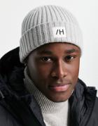 Selected Homme Cotton Fisherman Beanie In Light Gray-grey