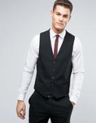 New Look Slim Suit Vest In Black - Black