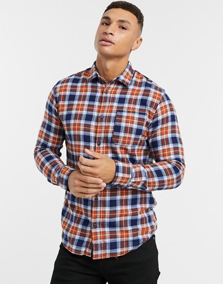 Jack & Jones Flannel Check Shirt-navy