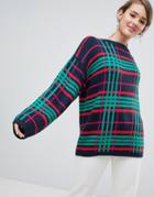 Asos Design Sweater In Bright Heritage Check - Multi