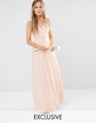 Tfnc Wedding Pleated Wrap Maxi Dress - Pink
