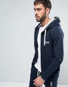Boss By Hugo Boss Hooded Sweat Top With Logo - Navy
