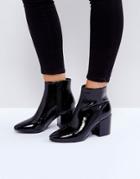 Raid Rapple Patent Heeled Ankle Boots - Black