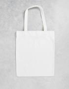 Asos Design Heavyweight Organic Cotton Tote Bag In Ecru-white