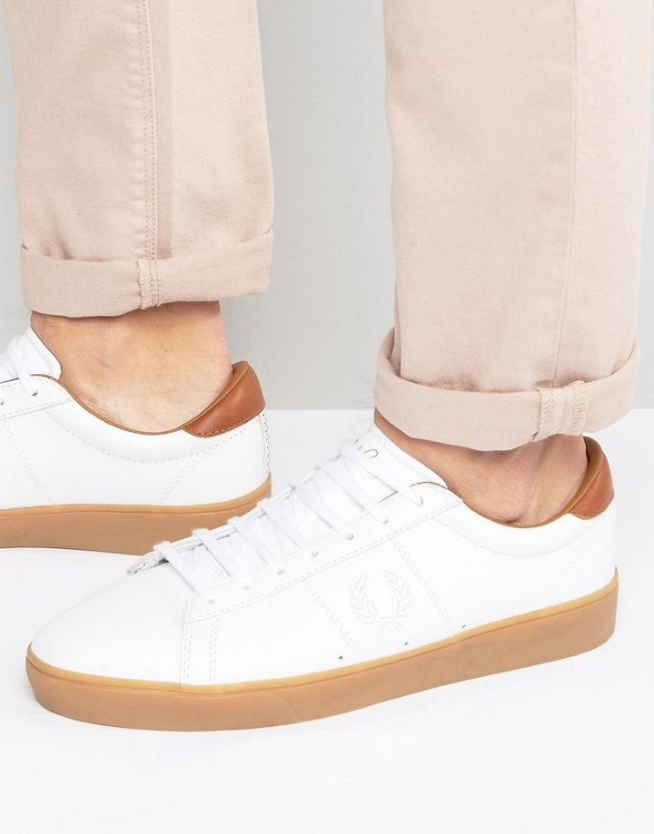 Fred Perry Spencer Tumbled Leather Sneakers - White