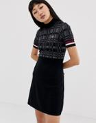Fred Perry High Neck Knitted Dress - Black