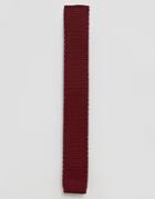 Feraud Knitted Tie In Burgandy - Red