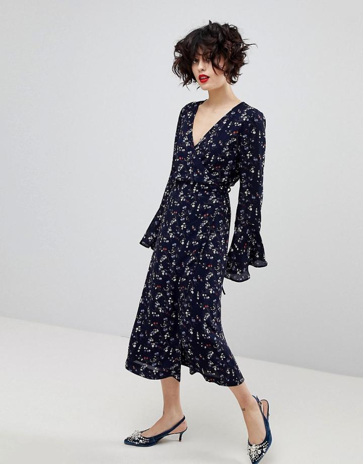 Essentiel Antwerp Piscine Long Sleeved Dress - Blue