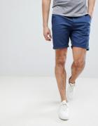 Asos Slim Chino Shorts In Midnight Blue - Blue