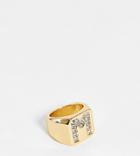 Asos Design 14k Gold Plated M Initial Ring