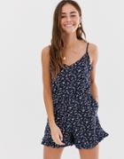 Brave Soul Joanna Romper In Mini Floral-navy