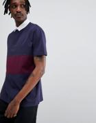 Asos Design Rugby Polo Shirt With Contrast Panel - Multi