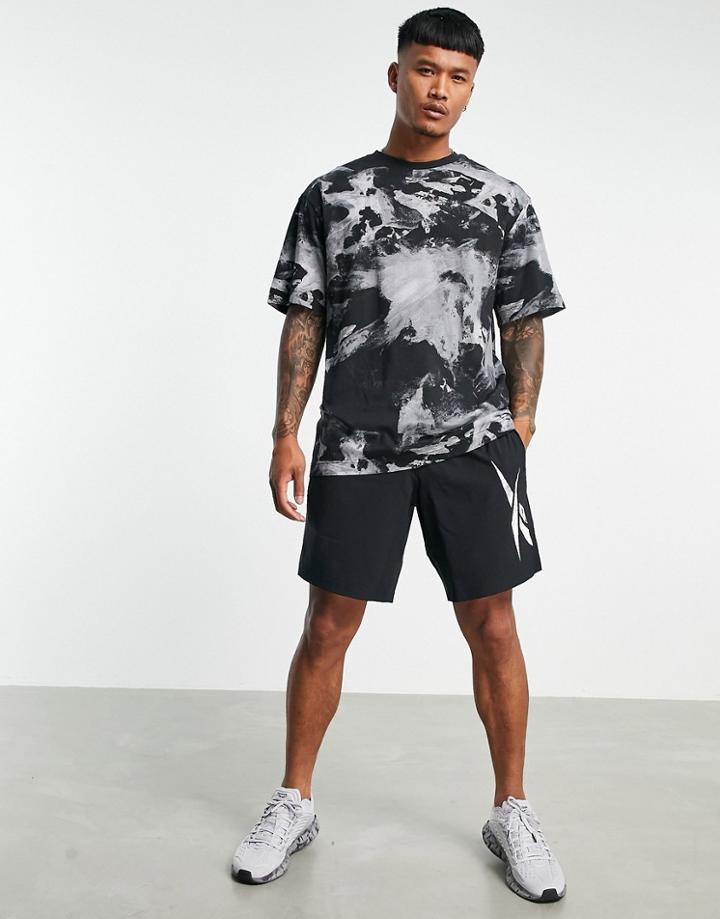 Reebok Myt Tie Dye Print Oversized T-shirt In Black