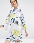 Every Cloud Floral Trellis High Neck Skater Dress - Multi Print