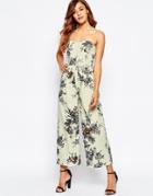 Asos Occasion Floral Jumpsuit With Culottes - Botanical Floral