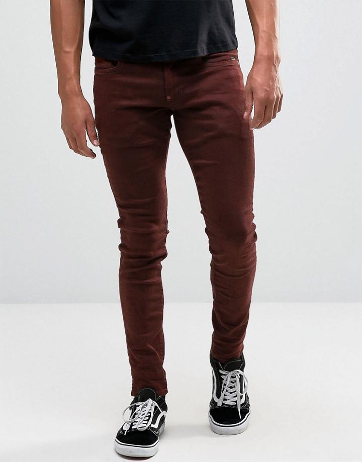 G-star Revend Super Slim Jeans In Red Overdye - Red