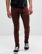 G-star Revend Super Slim Jeans In Red Overdye - Red