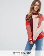 Vero Moda Petite Color Block Sweater - Pink