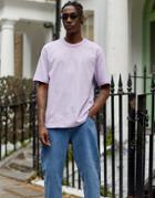 Asos White Loose Fit Heavyweight T-shirt In Pastel Lilac-purple