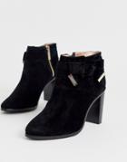 Ted Baker Anaedi Suede Bow Detail Heeled Ankle Boots - Black