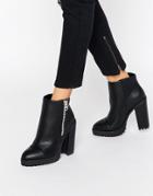 Asos Eleanory Chunky Ankle Boots - Black