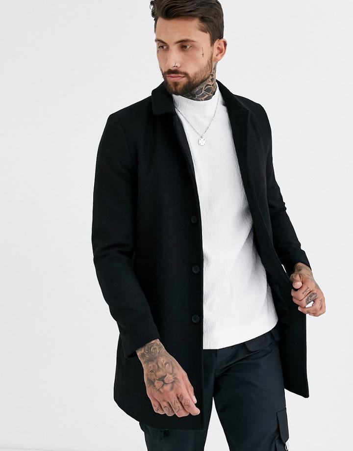 Only & Sons Driving Coat In Black