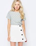 Sugarhill Boutique Top In Geo Print - Pastel Blue