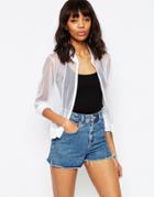 Asos Bomber Jacket In Mesh - White