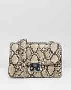 Stradivarius Snake Print Chain Shoulder Bag - Multi