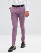 Asos Super Skinny Smart Pants In Damson - Purple