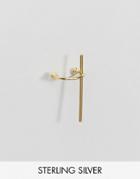 Asos Gold Plated Sterling Silver Bar Ear Cuff - Gold