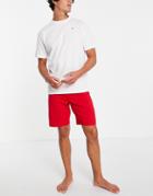 Tommy Hilfiger Lounge Set T-shirt And Shorts With Flag Logo In White/red-multi