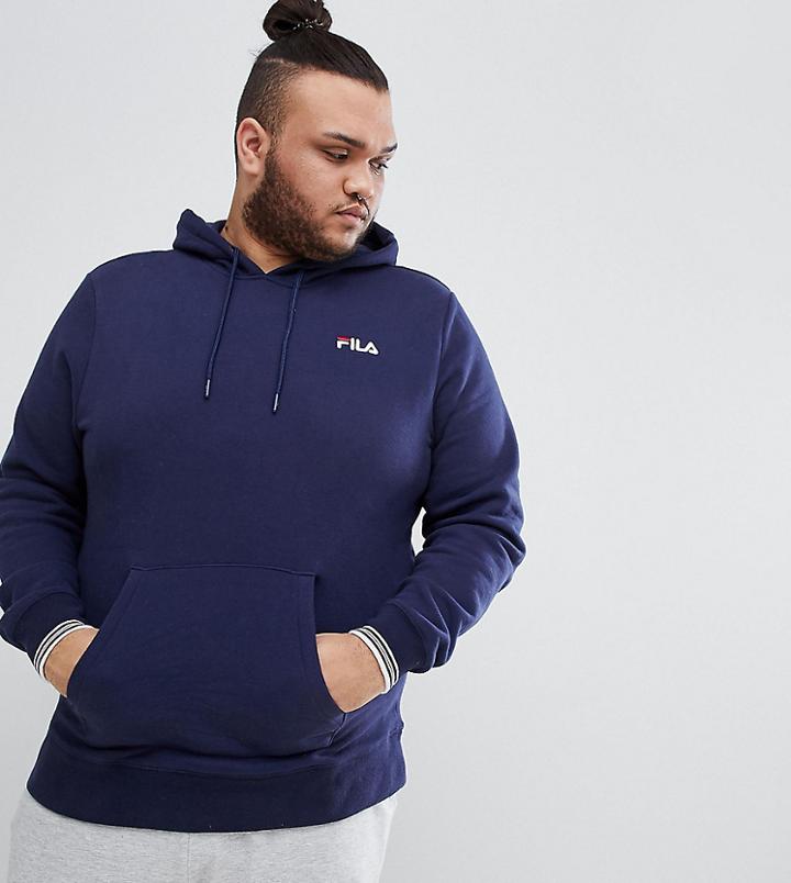 Fila Vintage Plus Hoodie With Small Script In Navy - Navy