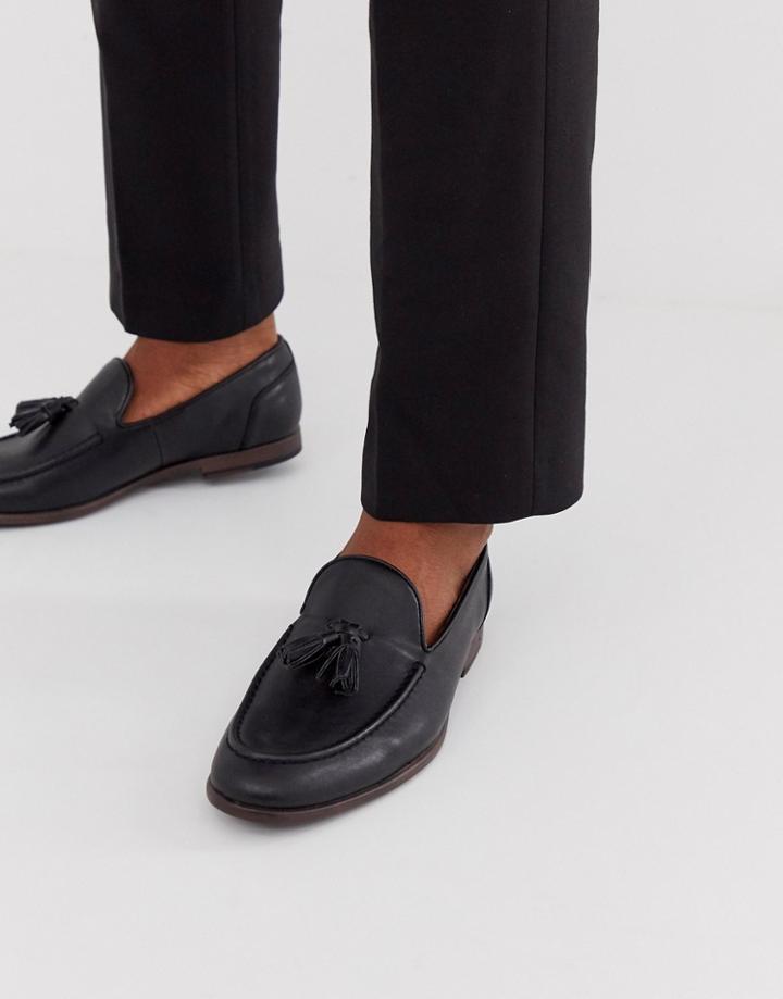 Jack & Jones Tassel Loafers In Black