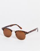 Topman Classic Square Sunglasses In Brown