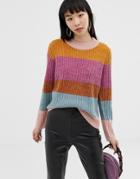 Ichi Multicolor Stripe Sweater - Multi