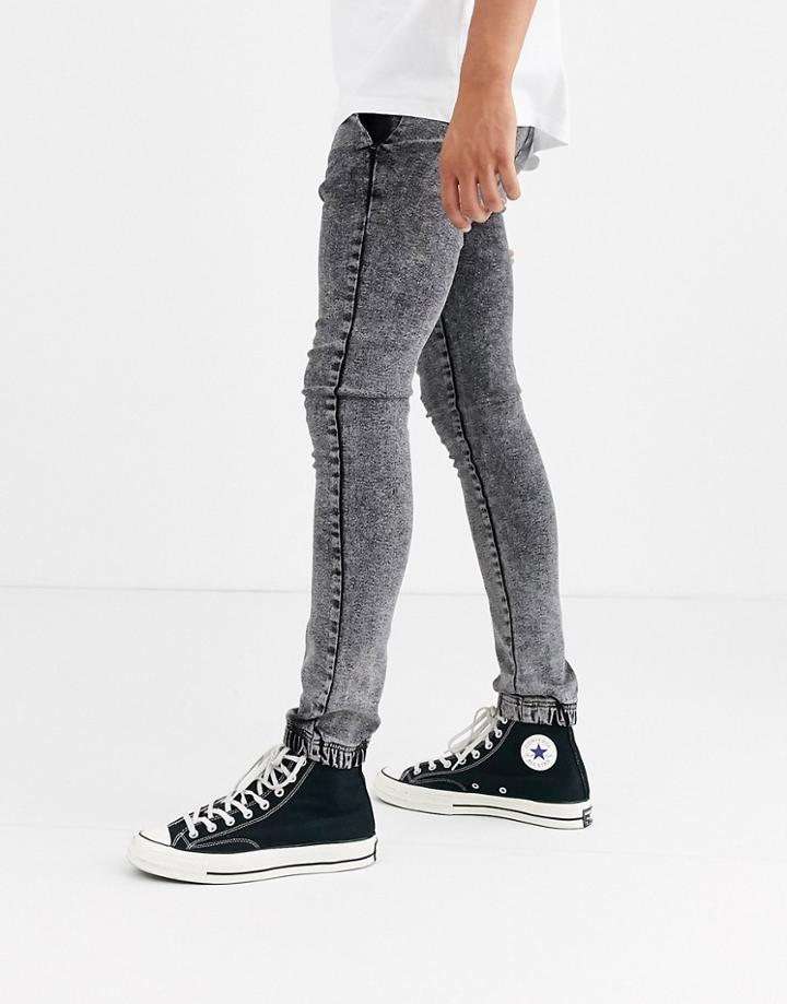 Asos Design Spray On Jeans In Power Stretch With Jogger Styling In Acid Gray