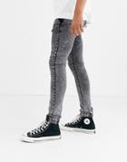 Asos Design Spray On Jeans In Power Stretch With Jogger Styling In Acid Gray