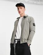 Jameson Carter Taverton Cargo Zip Overshirt In Sage Green