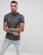 Fred Perry Slim Fit Twin Tipped Ringer T-shirt In Gray - Gray