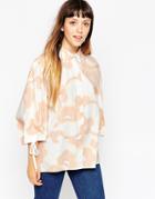 See By Chloe Cloud Print Shirt With Tie Up Sleeves - Pink
