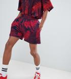 Milk It Vintage Shorts In Palm Print - Red