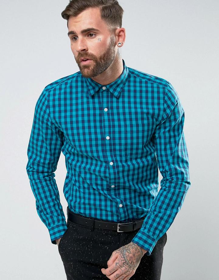 Rudie Large Gingham Smart Shirt - Blue