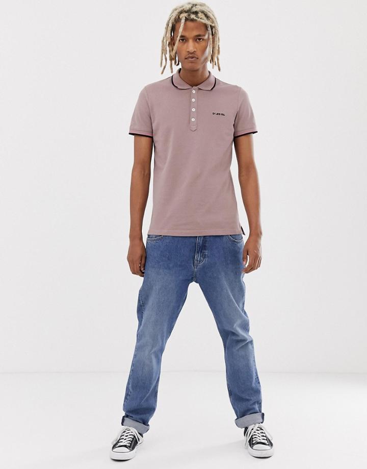 Diesel T-randy-broken Polo In Dusty Pink - Pink