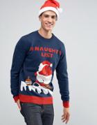D-struct Naughty Santa Holidays Sweater - Navy