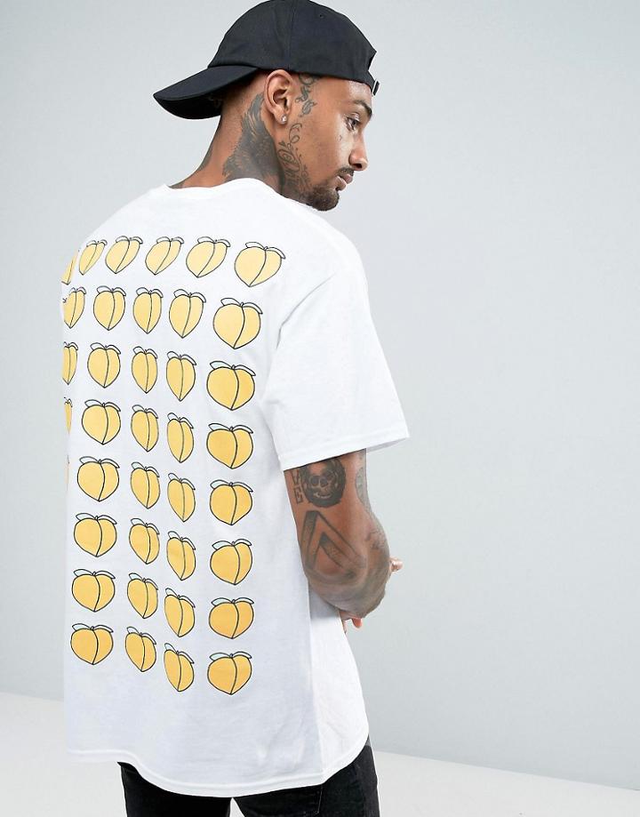 New Love Club Multi Peach Back Print T-shirt - White